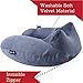 Inflatable Neck Pillow - Inflatable Travel Pillow Set for Airplane - Neck Travel Pillows for Women - Airplane Pillow for Men with Packsack - Soft Velvet Flight Pillow