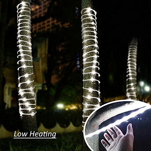 Ustellar 66ft 200 LED Rope Lights, IP65 Waterproof USB 5V String Lights, Outdoor Fairy Lighting for DIY Wedding, Party, Garden, Yard, Corridor, Christmas Decorations, Cool White