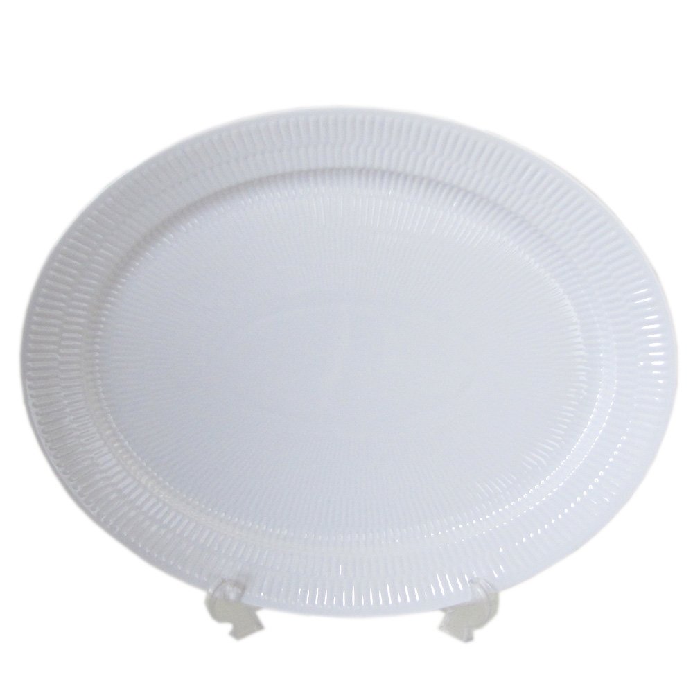 Royal Copenhagen White Fluted Porcelain Steak Plate, 33 cm