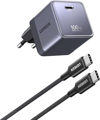 Nexode Air 100W Cargador USB C Carga Rápida con Cable USB C (Gray)