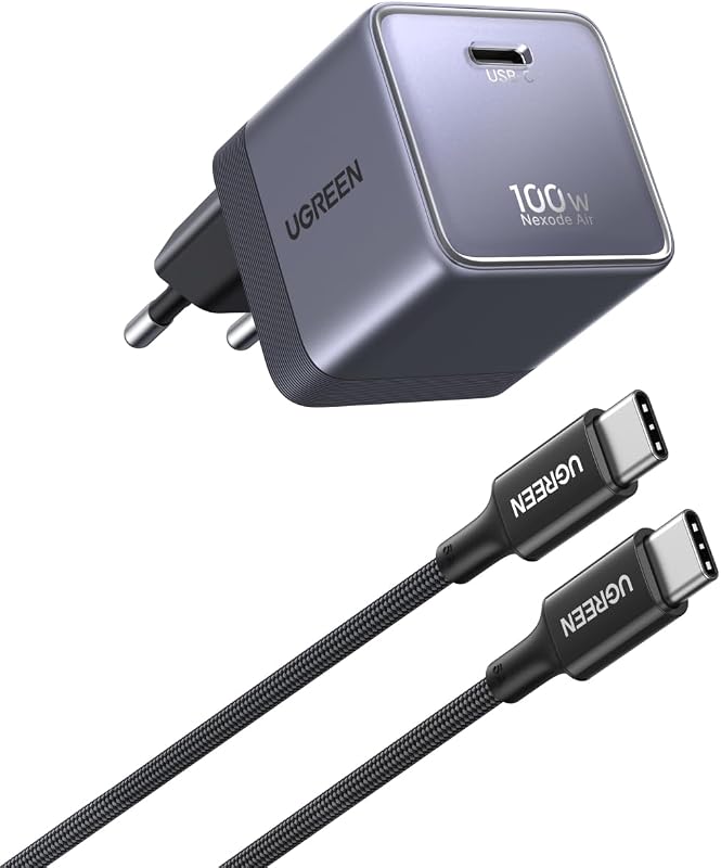 Carregador rápido Nexode Air 100W USB C com Cabo USB C (Cinzento)