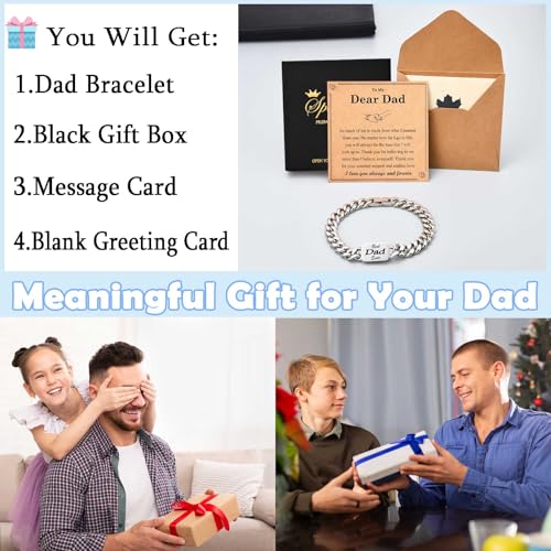 EYQV Dad Grandad Daddy Son Brother Husband Boyfriend Grandson Uncle Gifts, Engraved Bracelet Gifts for Men Boys, Best Gift for Birthday Christmas Fathers Day Valentines Day Stocking Fillers for Men