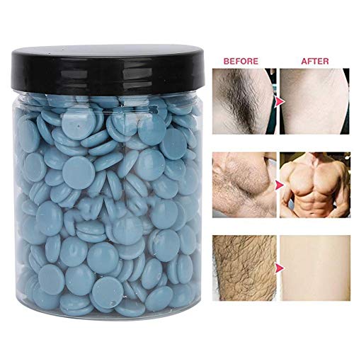 Hard Wax Beads, Hair Removal Hard Wax Beans, Professional Face Legs Body Depilatory Waxing Beads 150g, Waxing Beans for Women Bikini Underarm Back Chest (Blue)