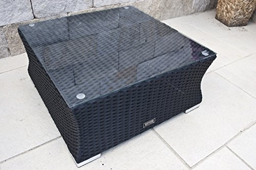 Ragnarök-Möbeldesign PolyRattan - Deutscher Hersteller - 8 Jahre GARANTIE - Lounge Aluminium Gartenmöbel Glas Polster SCHWARZ Rostfrei Sofa – Bild 5