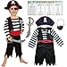Leadtex Children's Pirate Costume Suit for Toddlers Boys Girls with All in one Pirate Suit,Cutlass,Eyepatch (Toddler3-4, White/Black)