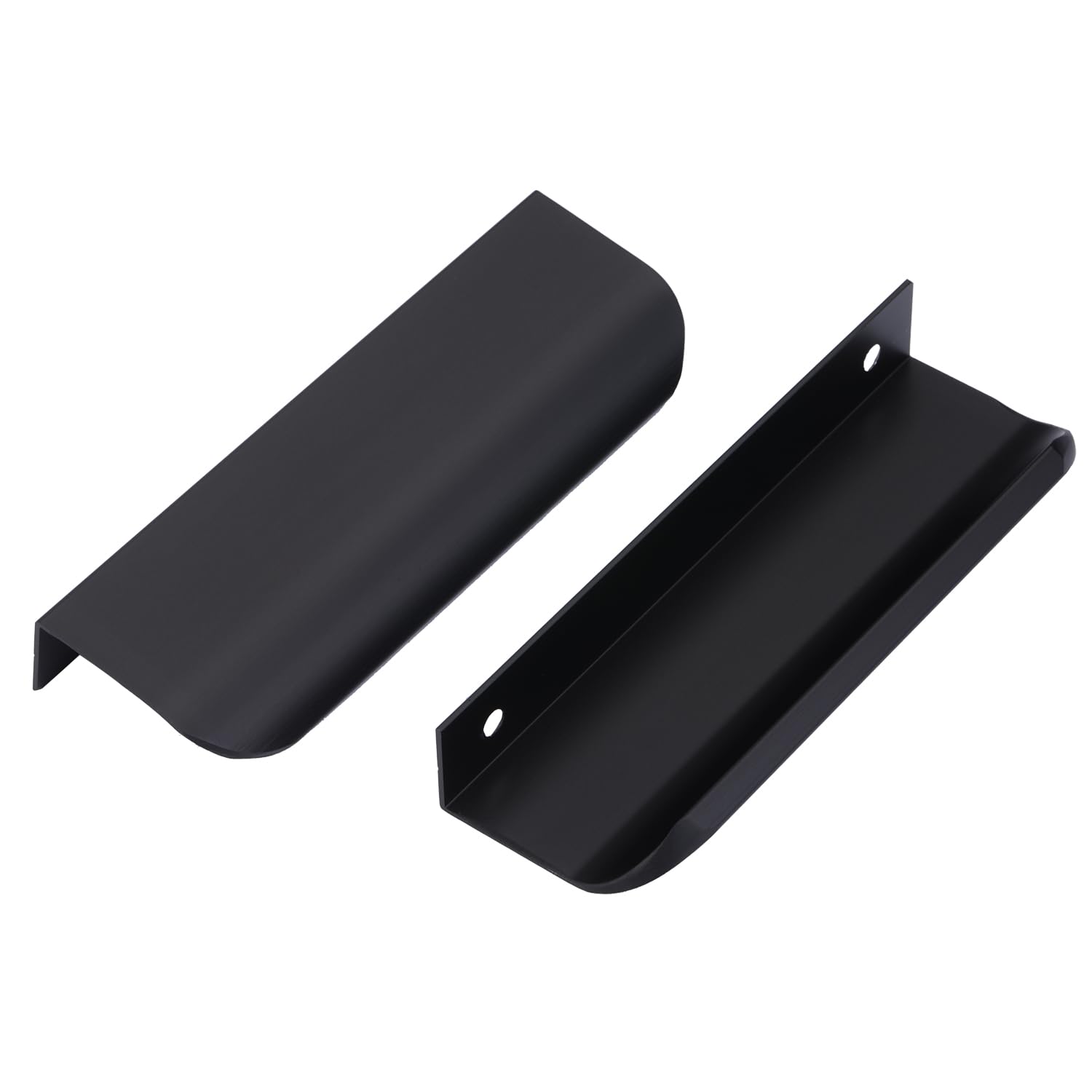 Ndjiloik Pack of 10 Hidden Door Handles Cupboard Handles Furniture Handles Aluminium Alloy for Wardrobe Door Drawers Black Total Length 120 mm