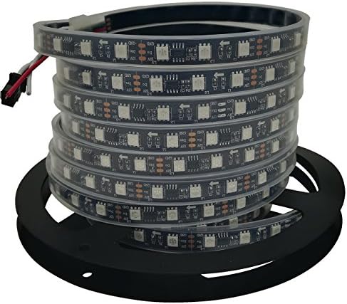 HAMRVL 16.4ft 300 LEDs 12V WS2811 Magic Dream Color RGB Addressable LED Flexible Strip Light waterproof for TV Backlight Outdoor Advertising Signs IP67 Black PCB (60LED IP67)