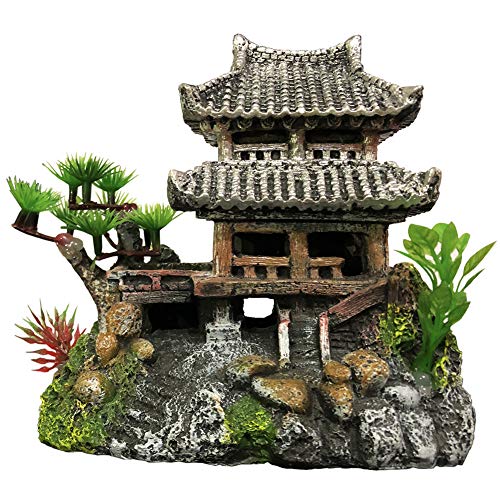 SLOCME Aquarium Classical Resin Castle Decorations – Fish Tank Realistic Details Castle,Eco-Friendly Fish Tank Castle Aquarium Accessories