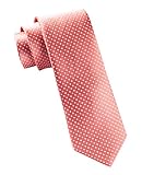 The Tie Bar 100% Woven Silk Coral Pindot Tie
