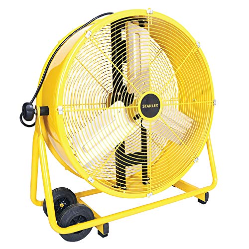 STANLEY 24 Inch Industrial High Velocity Drum Fan for Commercial, Shop or Garage, AllMetal