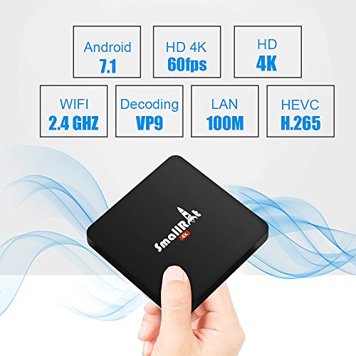 Android 7.1 TV Box, SMALLRT X2 Smart TV Box 2G+8G with Bluetooth 4.0 Support Wifi Quad Core Media Player for 4K HD Home Entertainment