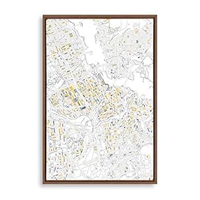 signwin Framed Canvas Wall Art World City map...