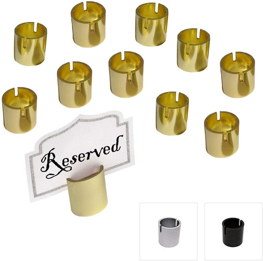 Gray Bunny Place Card Holder, 12 Pack, Gold, Table Cardholder Tabletop Menu Holder Harp-Clip Number Holder Recipe Holder Reserved Card Holder, for Restaurants, Weddings, Banquets