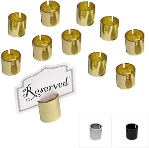 Gray Bunny Place Card Holder, 12 Pack, Gold, Table Cardholder Tabletop Menu Holder Harp-Clip Number Holder Recipe Holder Reserved Card Holder, for Restaurants, Weddings, Banquets