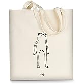AUSVKAI Canvas Tote Bag Aesthetic for Women, Cute Reusable Cloth Cotton Bags for Shopping Beach Grocery