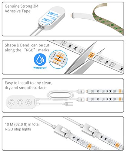 image for MINGER LED Strip Lights Works with Alexa, Govee 32.8ft Waterproof Wire