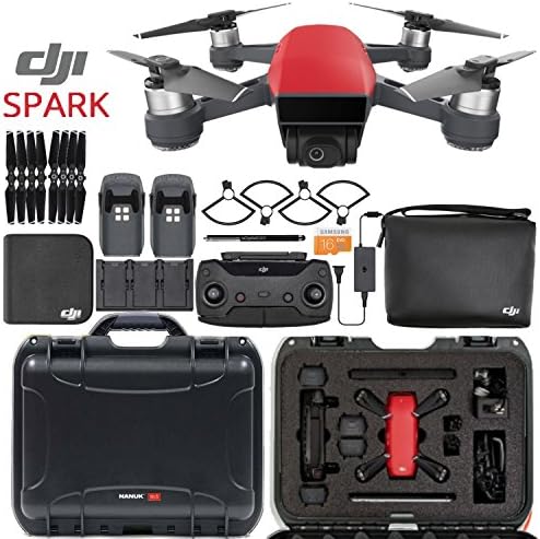 DJI Spark Fly More Combo - Lava Red + Custom Black Nanuk Waterproof Travel Case