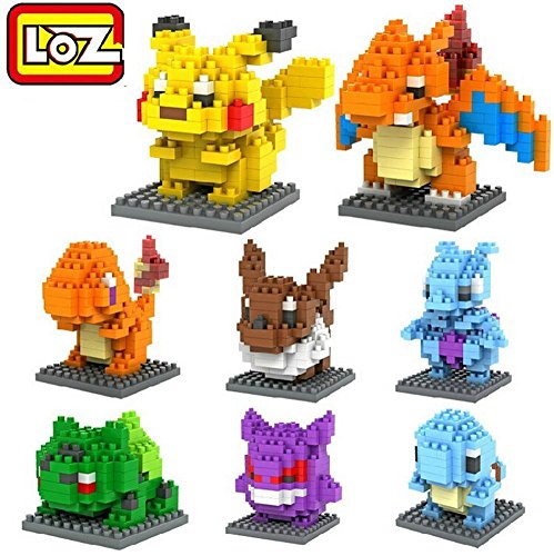 LOZ LOZOPKM08 8box Diamond 1080pcs Parent-Child Games Building Blocks Educational Toys
