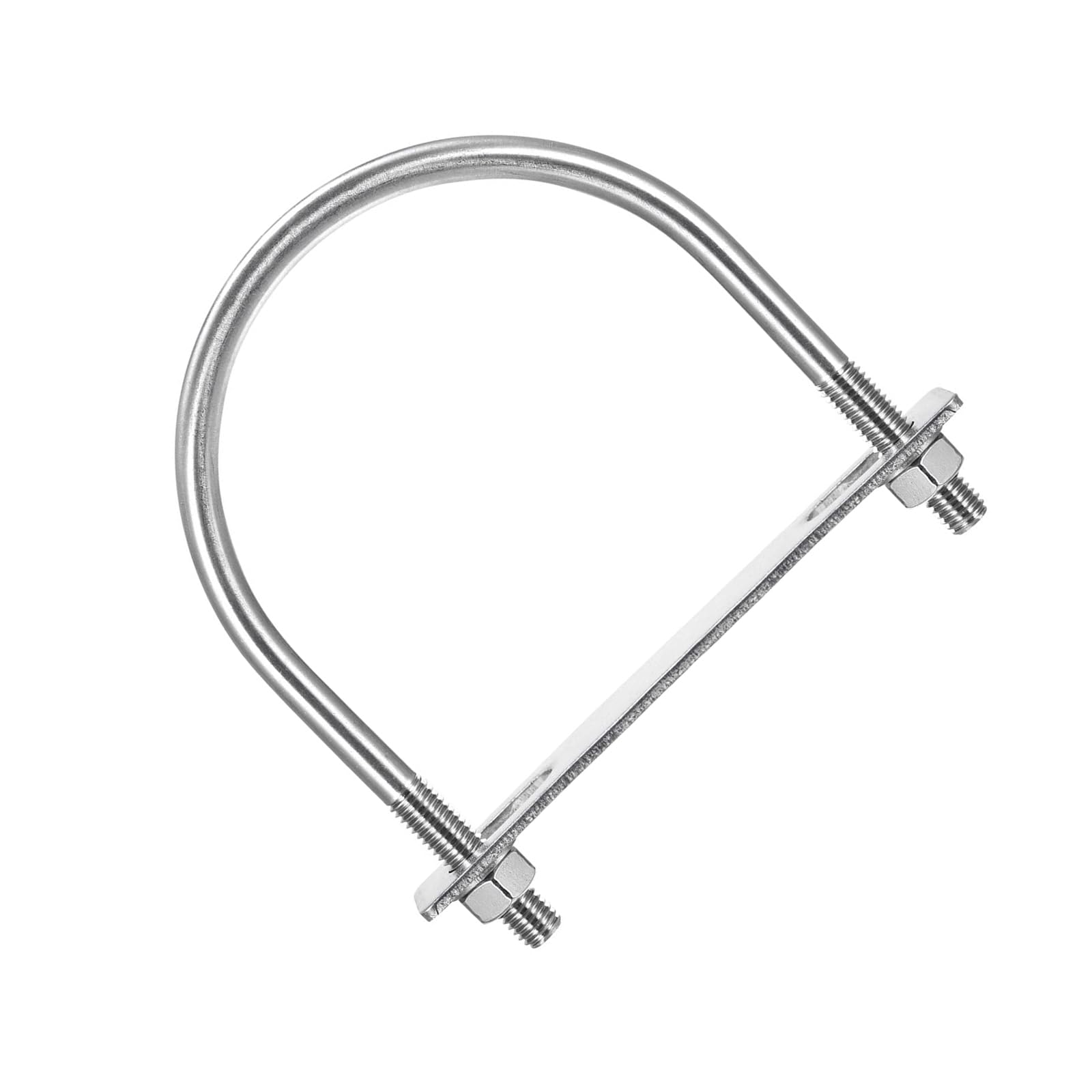 MACHSWON Round U-Bolt,1 Set 304 Stainless Steel M10 U Bolts 102mm(4") Inner Width 136mm Length with Nuts and Frame Plate for Automobiles Boat Trailer