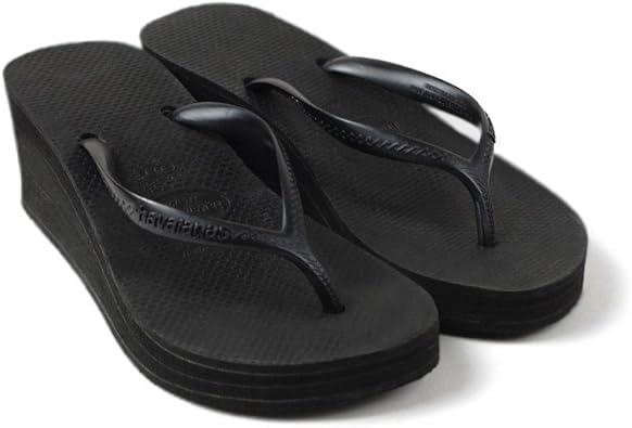 Amazon ハワイアナス レディース 厚底 ビーチサンダル ハイファッション 01 Black 37 23 5 24 0cm ビーチサンダル