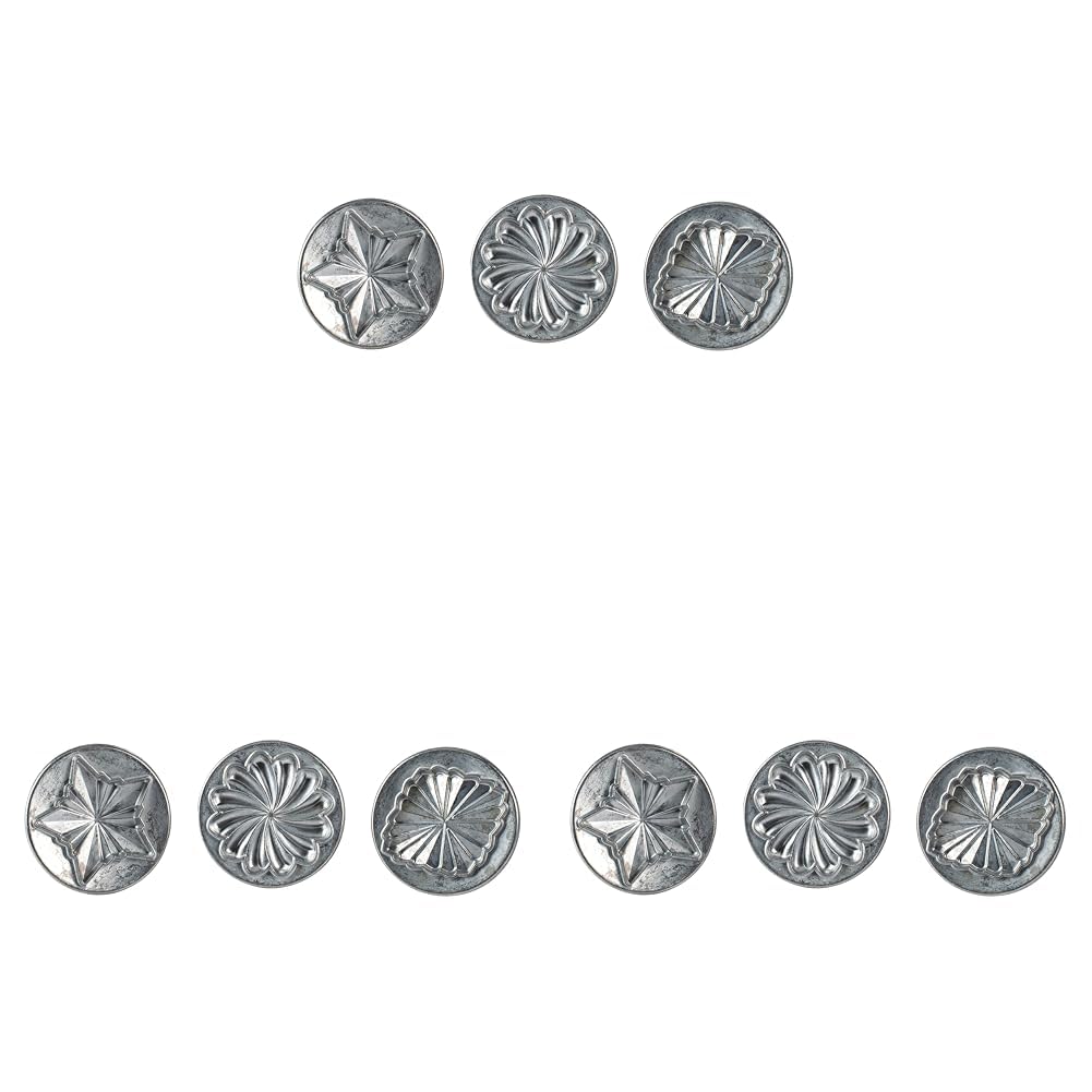 Nordic Ware Pretty Pleated Cookie Stamps Silver Cast Aluminum with Wood Handles, Grey, 3-Piece (Pack of 3) Image