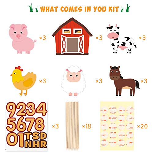 6 Birthday+Centerpiece+Animals+Decorations+Barnyard