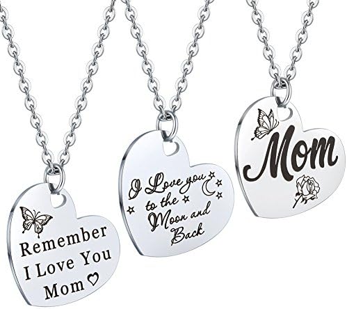 AnalysisyLove Mom Necklace Heart Pendant Birthday Mothers day Gifts for Women