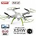 JMAZ Syma X5HW FPV RC Quadcopter Drone HD WiFi FPV Camera Take Picture Record Video Hover Function White Flying Toy