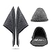 Sunshine Code Men's Memory Foam Cotton Washable Slippers with Matching Travel Bag for Home Hotel Spa Bedroom, L, Black