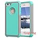 Goging iPhone 5S Case,iPhone 5/SE Case, Luxury Fashion Dual Layer Hybrid Shockproof Case for Apple iPhone 5 5S SE (Teal-Gray)