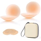 SENWOO Nipple Covers for Women, Thin Adhesive Pasties Nipple Covers, Silicone Nipple Covers Reusable with Travel Case