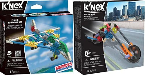 K'NEX Plane Building Set & Motorcycle Land & Air 2-Pack construction kits