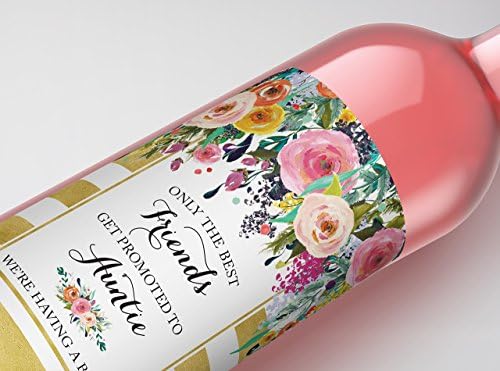 โ SET of 6 โ FAMILY & FRIENDS Pregnancy Announcement Wine Labels: 2 PARENTS to GRANDPARENTS Labels + 1 SISTERS to AUNTIE + 1 BROTHERS to UNCLE + 2 FRIENDS to AUNTIE Labels, Gold, A103-2PS1-B2F1