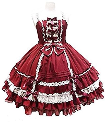 Amazon ロリータワンピース ドレス Lolita衣装 洋服 ロリータ風 姫系 スカート つりスカート Xxl ワインレッド ワンピース チュニック 通販