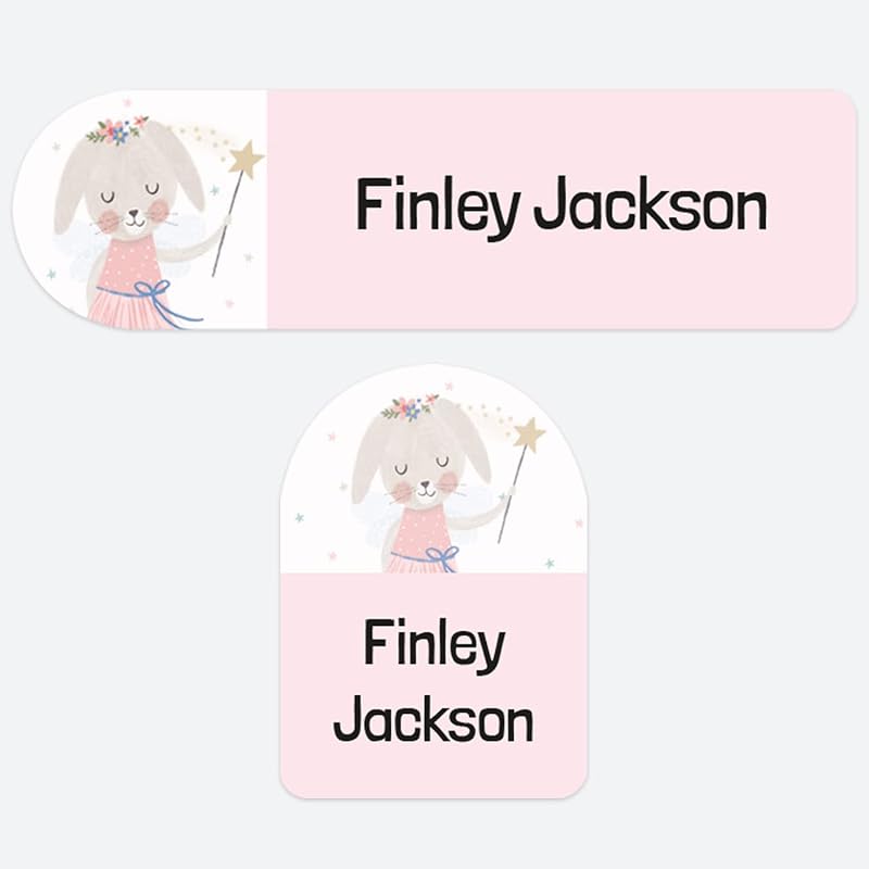 Dotty about Paper 50 Personalised No Iron Name Labels Flopsy Bunny