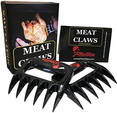 GCG Meat Claws For Shredding - Pulled Pork Shredder Forks - Solid Heavy Duty BBQ Grill Accessories for Shredding, Handling, Lifting & Cutting Turkey - Lifetime Replacement