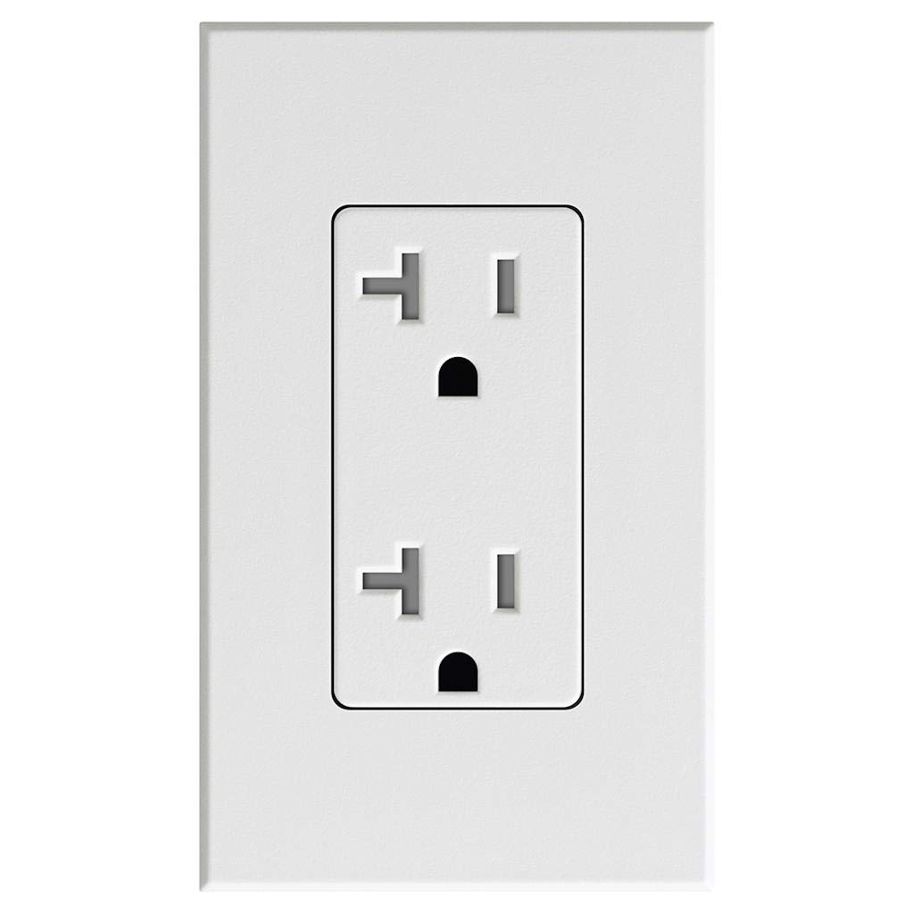 Photo 1 of Lutron Satin Colors 20 Amp Tamper-Resistant Duplex Receptacle - Snow