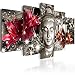 Buddha Canvas Wall Art Silver Contemplation 5 Panels Wall Decor Framed Modern Picture Print Painting (40