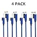 USB Type C Cable, DECVO 90 Degree 4 Pack Nylon Braided Long Cord Type A to C Charger for Samsung Galaxy S8+/S9 Note 8 Plus MacBook LG G6 V20 Google Pixel Nexus 6P Nintendo Switch -Blue (3 6 6 10 FT)