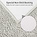 ITSOFT Non-Slip Shaggy Chenille Toilet Contour Bathroom Rug with Water Absorbent, 24 x 21 Inches U-Shaped Light Gray