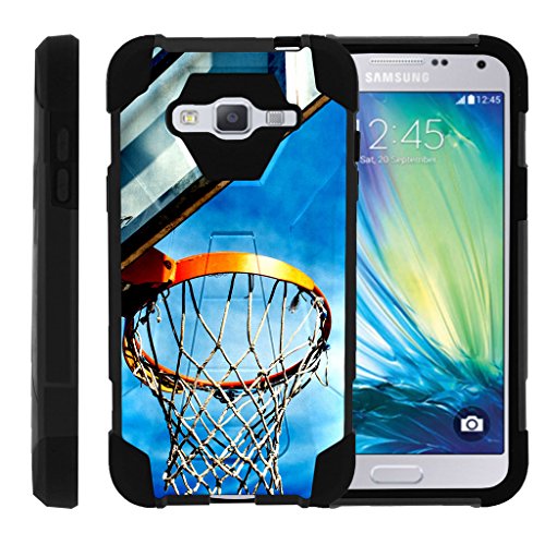 Samsung Galaxy J3 |Amp Prime | Express Prime| Samsung Sol| J3V Case SHOCK Impact Cover with Kickstand Basketball by Miniturtle - Basketball Hoop