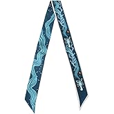 JERLA 100% Mulberry silk Scarf bag scarf Head Hair Ribbon Handbag Handle wrap Tie Bundle Neckerchief Scarf for women