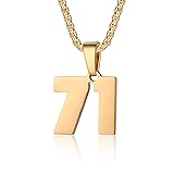 Number Necklace for Boy Black Athletes Number