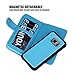 S7 Wallet Case, Magnetic Detachable S7 Wallet Purse Hynice Samsung Galaxy S7 Leather Folio Flip Slim Case with Zipper Credit Card Slots, Card Holder, Wrist Strap Wallet for Women Men(Lichi-Blue)