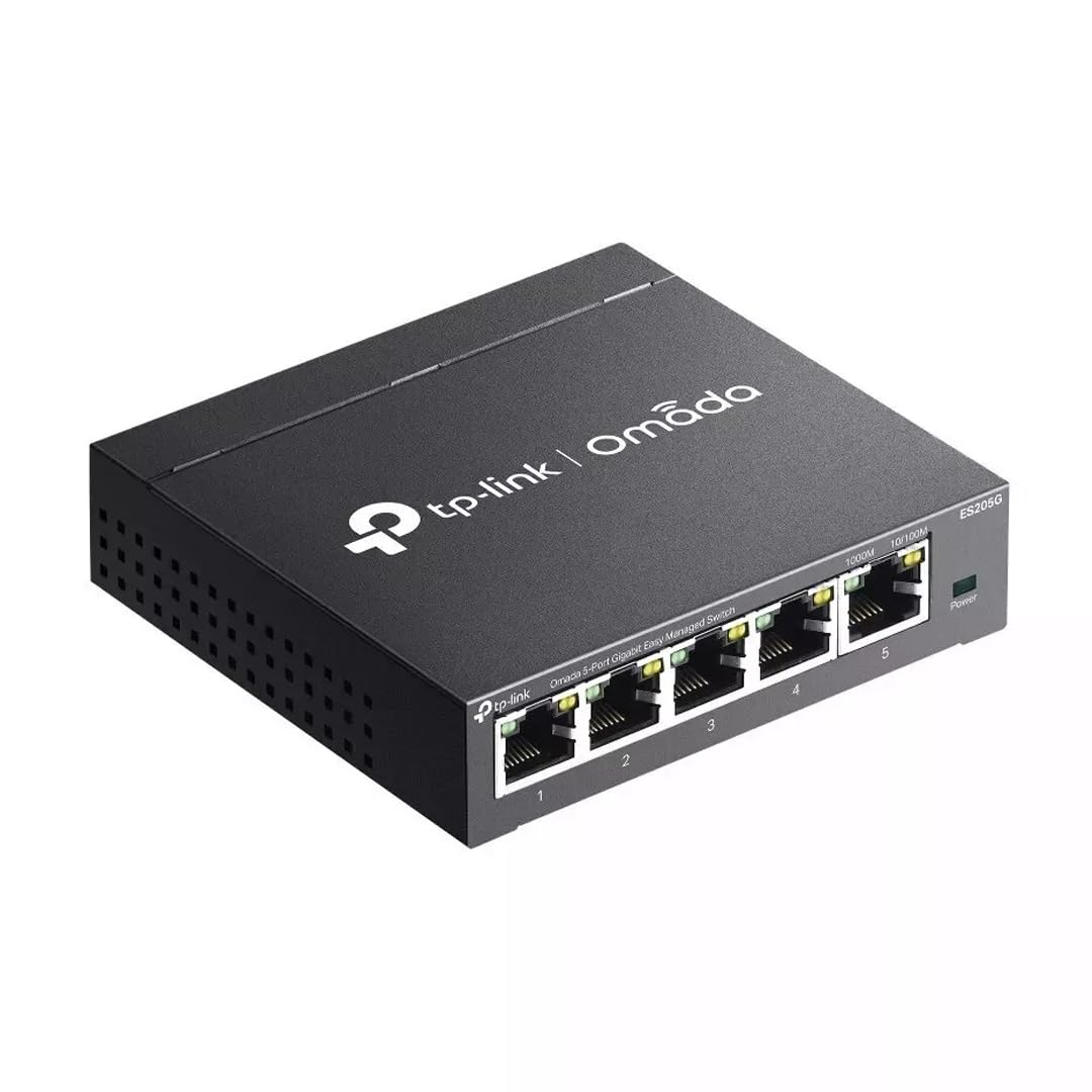 TP-Link Omada ES205G 5-Port Gigabit Easy Managed Switch, Plug & Play, Metallgehäuse mit lüfterlosem, geräuschlosem Design, Port Isolation, VLAN, IGMP-Snooping, Zentrales Cloud-Management 3