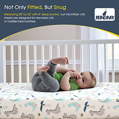 Crib Sheets JERORAY for Girls and Boys, 2 Pack Stretchy Ultra Soft