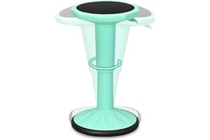 GLACER Wobble Stool, Wiggle Stool for Classroom Seating, 24" Active Learning Stool w/Adjustable Height, Sitting Balance Chair for School, Office Stand Up, Flexible Seating Wobble Chair (Green)
