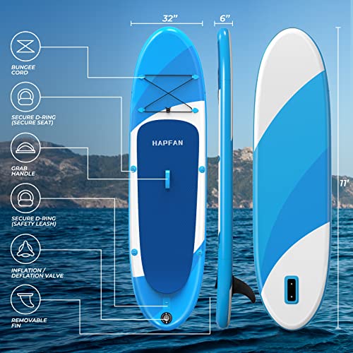 Hapfan Inflatable Stand Up Paddle Board w/High Pressure Electric Pump