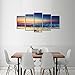 Cao Gen Decor Art-AS40129 5 Panels Framed Wall Art Waves Blue Ocean Sea Canvas Prints Picture Seaview Pictures Painting On Canvas Modern Seascape Home Office