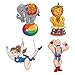 BLUE PANDA - Carnival Cutouts Party Supplies - 12-Piece Circus Theme Birthday Party Favors Animals, Clown Performers, Colorful Print Design Decoration on 350 GSM Paper